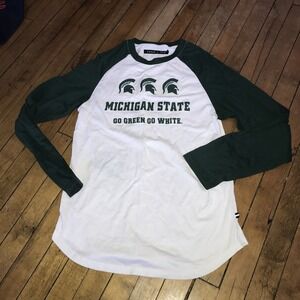 Michigan State Spartans Womens Small Baseball Tee Shirt Edgar+Ash